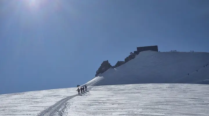 Kurz vor der Capanna Margherita  | © DAV Mainz / Tourengruppe Monte Emilius und Monte Rosa (17.-23.08.2025)
